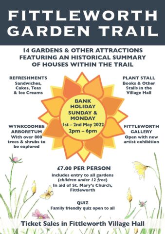 A poster advertising Fittleworth Garden Trail on 1st and 2nd May